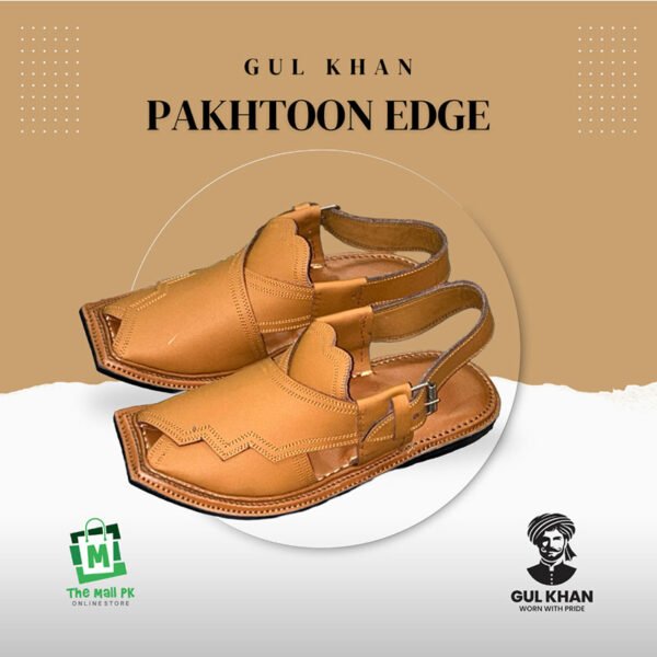 Gul Khan Pakhtoon Edge Brown Gul Khan Pakhtoon Edge Brown handmade leather Peshawari chappal Pakistan