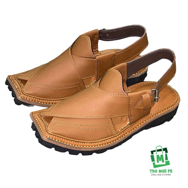 Gul Khan Vibram Curve Brown Front Gul Khan Vibram Tread Brown – All-Terrain Peshawari Chappal | The Mall Online PK