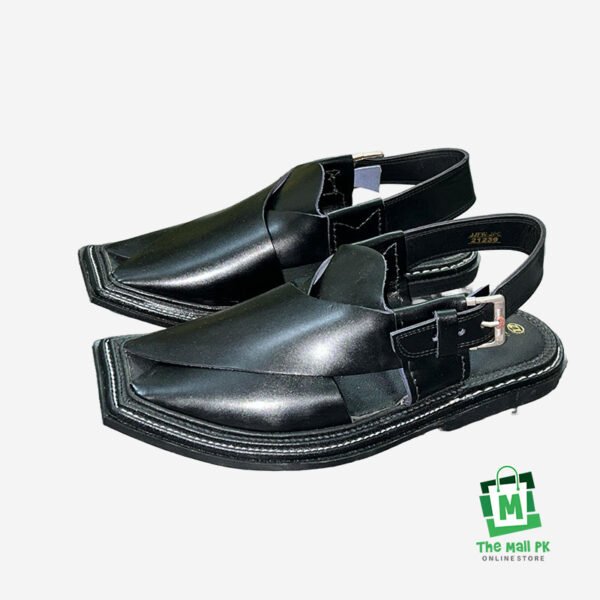 J. T Form Classic Black Front Gul Khan Charsadda Max Black – Traditional Peshawari Chappal | The Mall Online PK