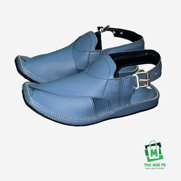 Zardari Prestige Blue Front Gul Khan Zardari Prestige Blue – Luxury Peshawari Chappal | The Mall Online PK