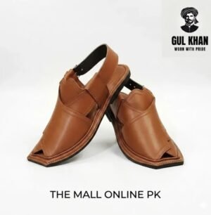 Gul Khan Pakhtoon Edge Brown – Handmade Peshawari Chappal | The Mall Online PK
