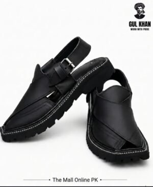 Gul Khan Vibram Curve Black – Arch Support Peshawari Chappal | The Mall Online PK