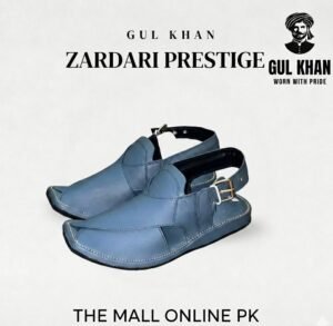 Gul Khan Zardari Prestige Blue – Luxury Peshawari Chappal | The Mall Online PK