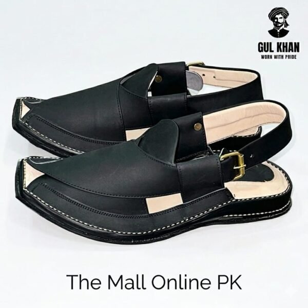 WhatsApp Image 2026 06 07 At 8.54.41 AM (1) Gul Khan Zalmi Premium Black – Premium Peshawari Chappal | The Mall Online PK