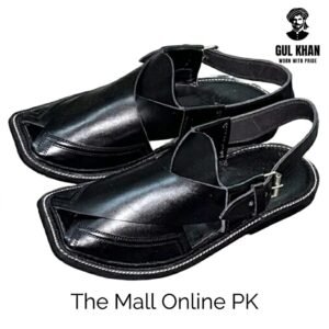 Gul Khan Majestic Takidaar Black – Takidaar Peshawari Chappal | The Mall Online PK