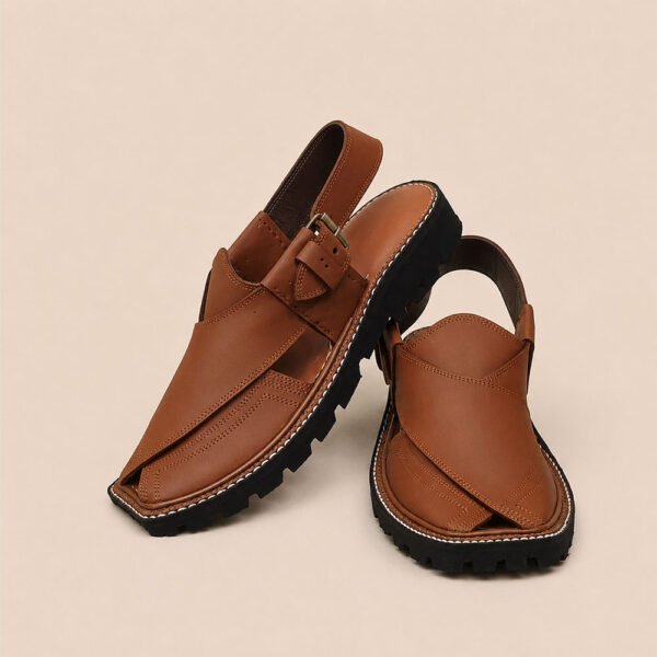 gul-khan-triple-stitch-brown-peshawari-chappal gul-khan-triple-stitch-brown-peshawari-chappal