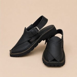 gul-khan-vibram-tread-black-peshawari-chappal gul-khan-vibram-tread-black-peshawari-chappal