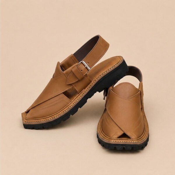 gul-khan-vibram-tread-brown-peshawari-chappal gul-khan-vibram-tread-brown-peshawari-chappal