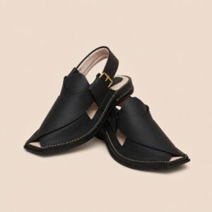 gul-khan-zalmi-black-full-leather-peshawari-chappal