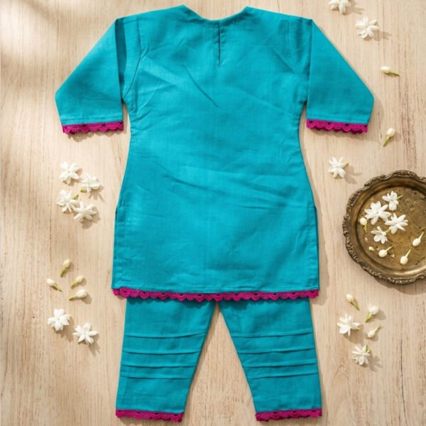 Back-view-of-turquoise-kurta-showing-back Back-view-of-turquoise-kurta-showing-back