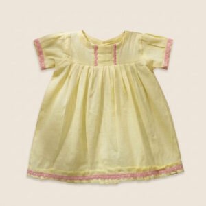 Butter-yellow-lawn-baby-frock-with-blush-pink-lace-trim-—-Gul-Bibi-Noor-e-Sahar Butter-yellow-lawn-baby-frock-with-blush-pink-lace-trim-—-Gul-Bibi-Noor-e-Sahar